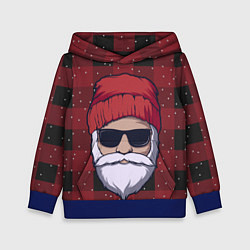Толстовка-худи детская SANTA HIPSTER САНТА ХИПСТЕР, цвет: 3D-синий