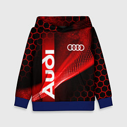 Толстовка-худи детская AUDI АУДИ SPORT СПОРТ RED AND BLACK, цвет: 3D-синий