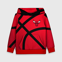 Толстовка-худи детская Чикаго Буллз Chicago Bulls NBA, цвет: 3D-красный