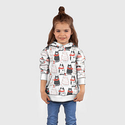Толстовка-худи детская НОВОГОДНИЕ КОТИКИ 2022, цвет: 3D-белый — фото 2