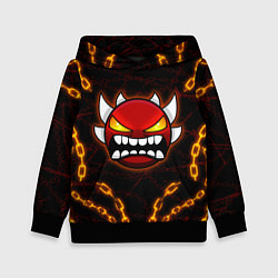 Толстовка-худи детская Geometry Dash: Fire Chains, цвет: 3D-черный
