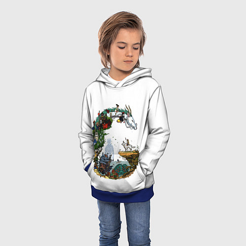 Детская толстовка Миры Хаяо Миядзаки унесенные призраками и другие / 3D-Синий – фото 3