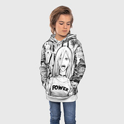 Толстовка-худи детская Power - Chainsaw-Man, цвет: 3D-белый — фото 2
