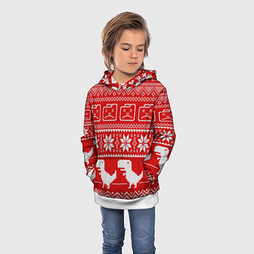 Детская толстовка Вязаный принт / 3D-Белый – фото 3