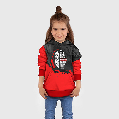 Детская толстовка La Casa de Papel Professor / 3D-Красный – фото 4