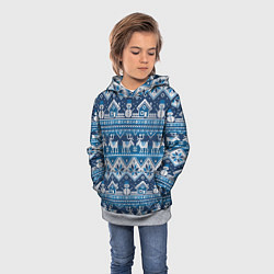 Толстовка-худи детская Christmas Pattern, цвет: 3D-меланж — фото 2