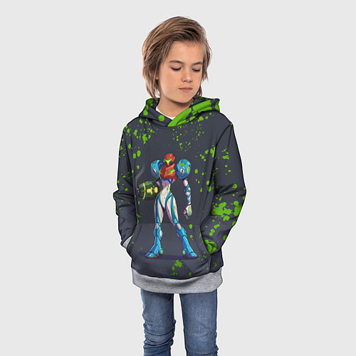 Детская толстовка Green Blood Metroid Dread / 3D-Меланж – фото 3