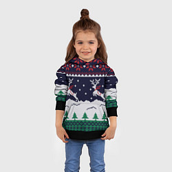 Толстовка-худи детская СВИТЕР С ОЛЕНЯМИ DEER SWEATER, цвет: 3D-черный — фото 2