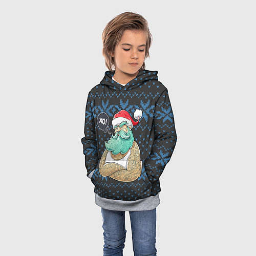 Детская толстовка BAD SANTA ПЛОХОЙ САНТА КЛАУС / 3D-Меланж – фото 3