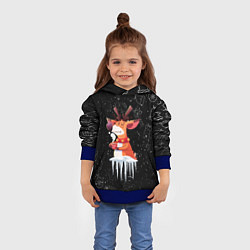 Толстовка-худи детская Новогодний Олень 2022, цвет: 3D-синий — фото 2