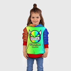 Толстовка-худи детская Geometry Dash, цвет: 3D-красный — фото 2