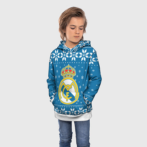 Детская толстовка Реал Мадрид Новогодний / 3D-Белый – фото 3