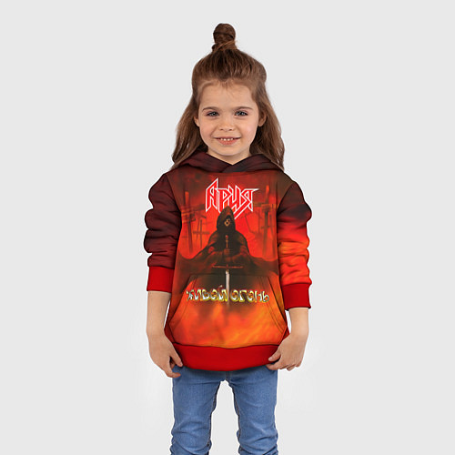 Детская толстовка Живой огонь - Ария / 3D-Красный – фото 4