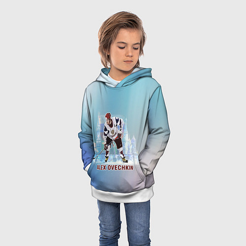 Детская толстовка Хоккеист Александр Овечкин / 3D-Белый – фото 3