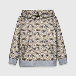 Толстовка-худи детская Щенки Бульдога, цвет: 3D-меланж