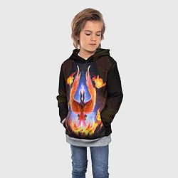 Толстовка-худи детская DOTA 2 ФЕНИКС, цвет: 3D-меланж — фото 2