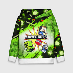 Толстовка-худи детская MINECRAFT ART МАЙНКРАФТ АРТ, цвет: 3D-белый