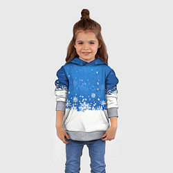 Толстовка-худи детская Снежинки - С Новым Годом, цвет: 3D-меланж — фото 2