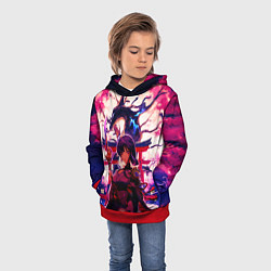 Толстовка-худи детская Шогун райден под деревом лисы Геншин Импакт, цвет: 3D-красный — фото 2