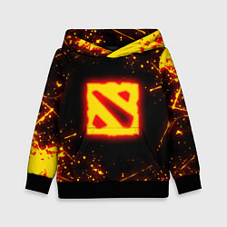 Толстовка-худи детская DOTA 2 FIRE LOGO ДОТА 2 ОГНЕННЫЙ ЛОГО, цвет: 3D-черный