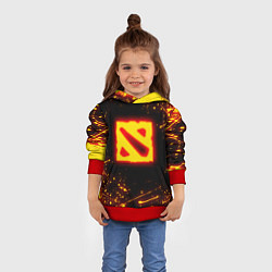 Толстовка-худи детская DOTA 2 FIRE LOGO ДОТА 2 ОГНЕННЫЙ ЛОГО, цвет: 3D-красный — фото 2