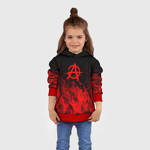 Детская толстовка Гражданская оборона пламя / 3D-Красный – фото 4