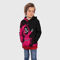 Толстовка-худи детская DABBING SOLIDER ИГРА В КАЛЬМАРА, цвет: 3D-красный — фото 2