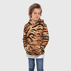 Толстовка-худи детская Шкура тигра текстура, цвет: 3D-белый — фото 2