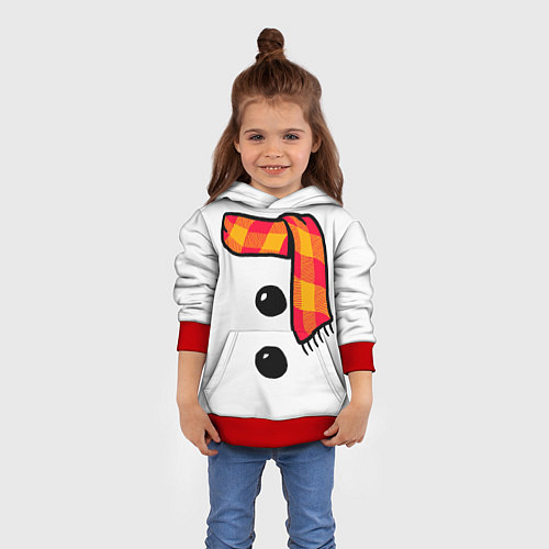 Детская толстовка Snowman Outfit / 3D-Красный – фото 4