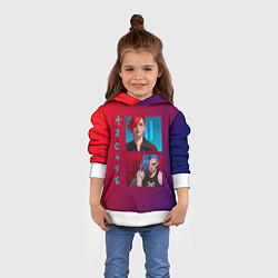 Толстовка-худи детская Вай и Джинкс Аркейн, цвет: 3D-белый — фото 2