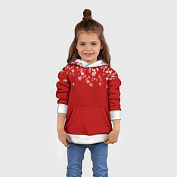 Толстовка-худи детская Рождественские снежинки, цвет: 3D-белый — фото 2