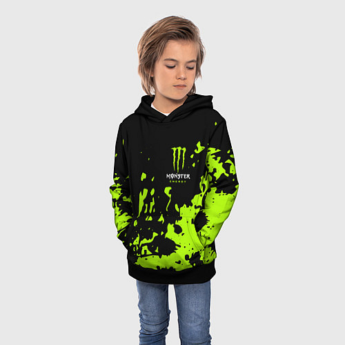 Детская толстовка Monster Energy green / 3D-Черный – фото 3