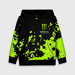 Толстовка-худи детская Monster Energy green, цвет: 3D-черный