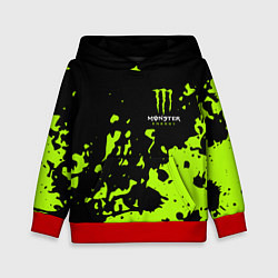 Толстовка-худи детская Monster Energy green, цвет: 3D-красный