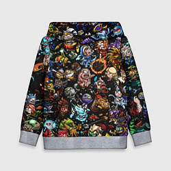 Толстовка-худи детская DOTA 2 ВСЕ ПЕРСОНАЖИ В ЦВЕТЕ, цвет: 3D-меланж