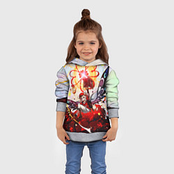 Толстовка-худи детская Кли с крыльями при взрыве Genshin Impact, цвет: 3D-меланж — фото 2