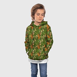 Толстовка-худи детская Девушка с тигром Джунгли, цвет: 3D-белый — фото 2