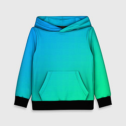 Толстовка-худи детская Бирюзовый градиент В небольшую клеточку, цвет: 3D-черный