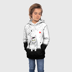 Толстовка-худи детская CAT LOVE, цвет: 3D-черный — фото 2
