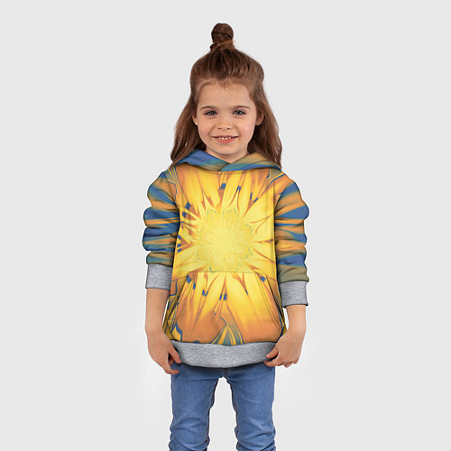 Детская толстовка Солнечный цветок Абстракция 535-332-32 / 3D-Меланж – фото 4