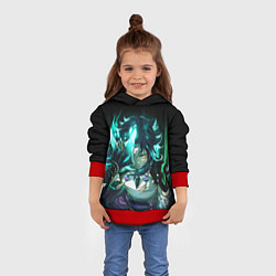 Толстовка-худи детская СЯО С МАСКОЙ, ГЕНШИН ИМПАКТ, цвет: 3D-красный — фото 2