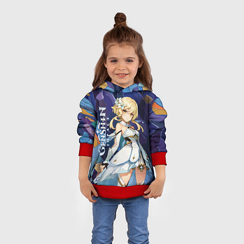 Детская толстовка Люмин путешественница из Genshin Impact / 3D-Красный – фото 4