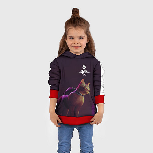 Детская толстовка Stray: Wandering Cat / 3D-Красный – фото 4