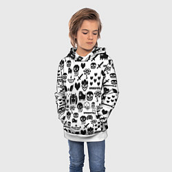 Толстовка-худи детская UNDERTALE WHITE PATTERN, цвет: 3D-белый — фото 2