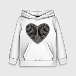 Толстовка-худи детская HEART PRINT, цвет: 3D-белый