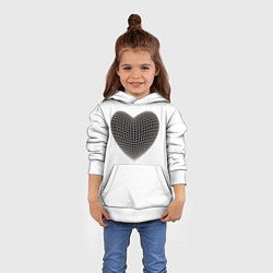 Толстовка-худи детская HEART PRINT, цвет: 3D-белый — фото 2