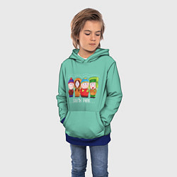 Толстовка-худи детская South Park - Южный парк Кенни, Кайл, Эрик и Стэн, цвет: 3D-синий — фото 2