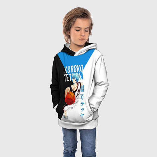 Детская толстовка Тецуя Куроко - Баскетбол Куроко / 3D-Белый – фото 3