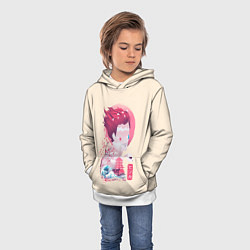 Толстовка-худи детская Хисока арт, цвет: 3D-белый — фото 2