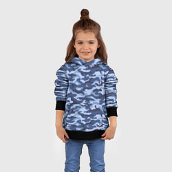 Толстовка-худи детская Синий Камуфляж Camouflage, цвет: 3D-черный — фото 2